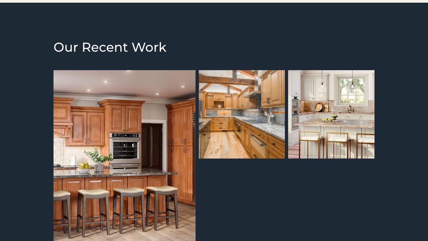 The recent work gallery on the new homepage