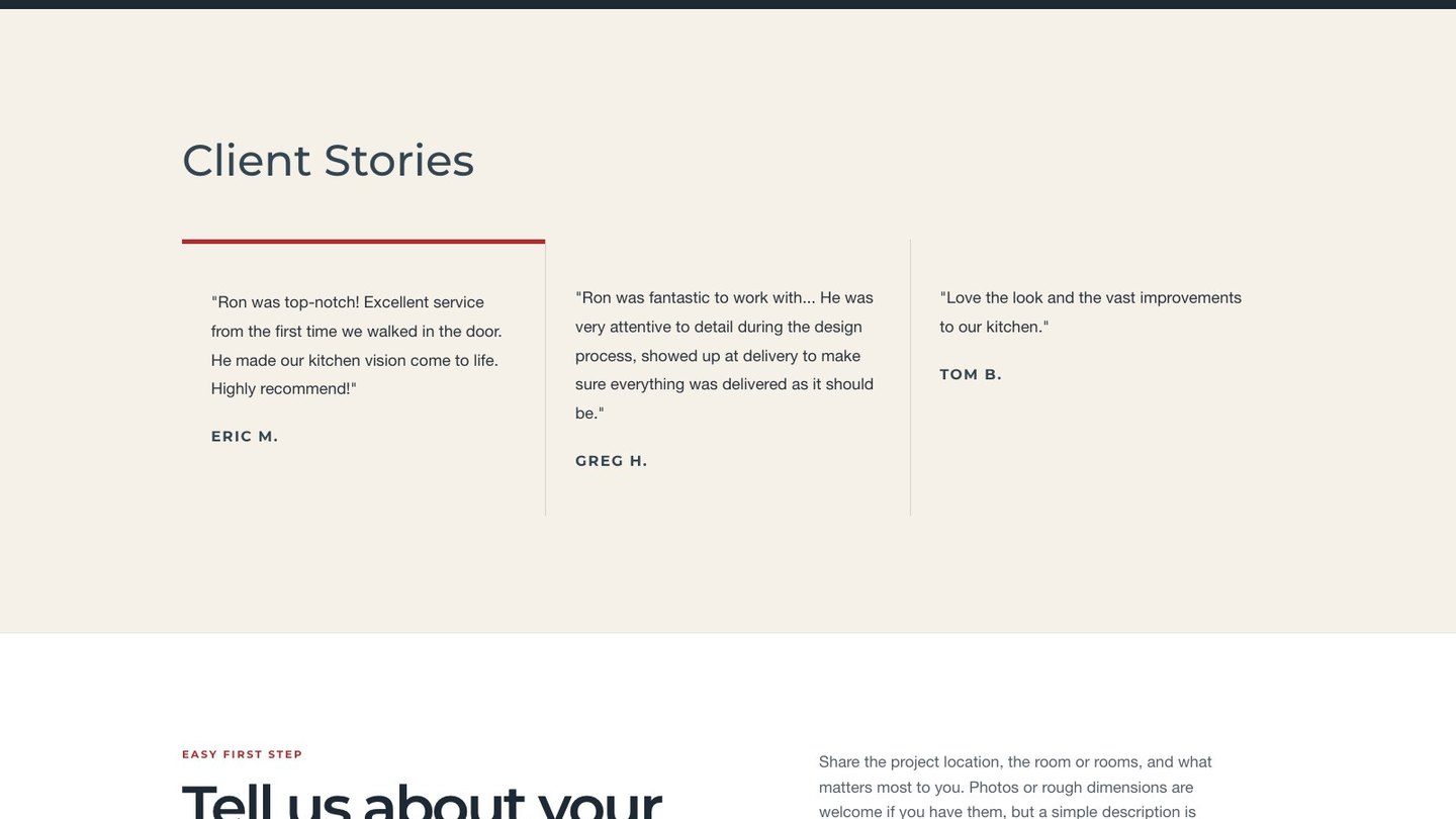 The service promise at the top of the new homepage
