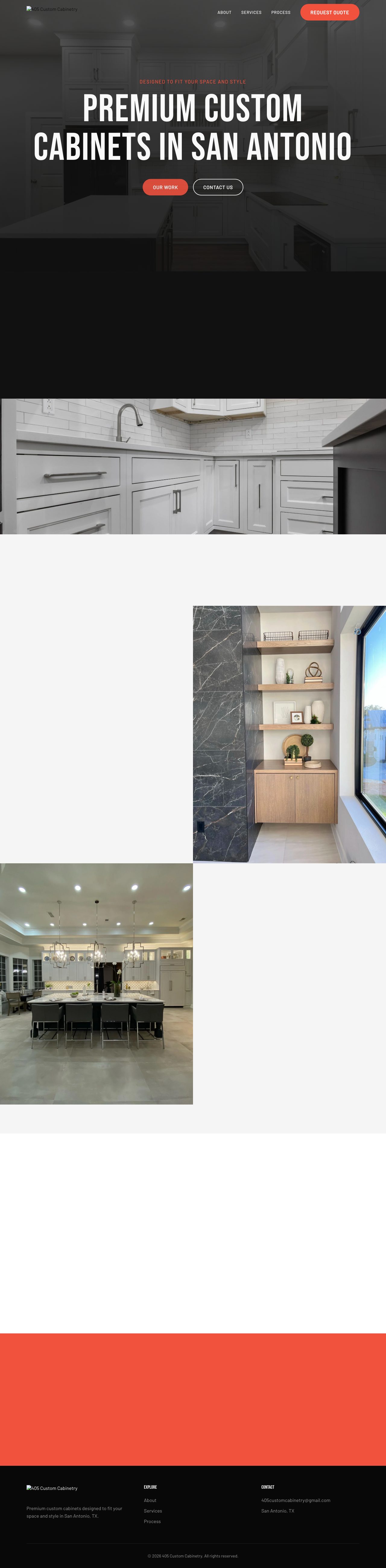 The new KC Premium Cabinets homepage concept